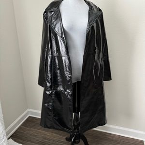 Faux Leather Trench Coat